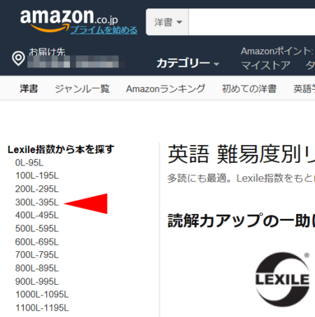 アマゾンのLexile指数